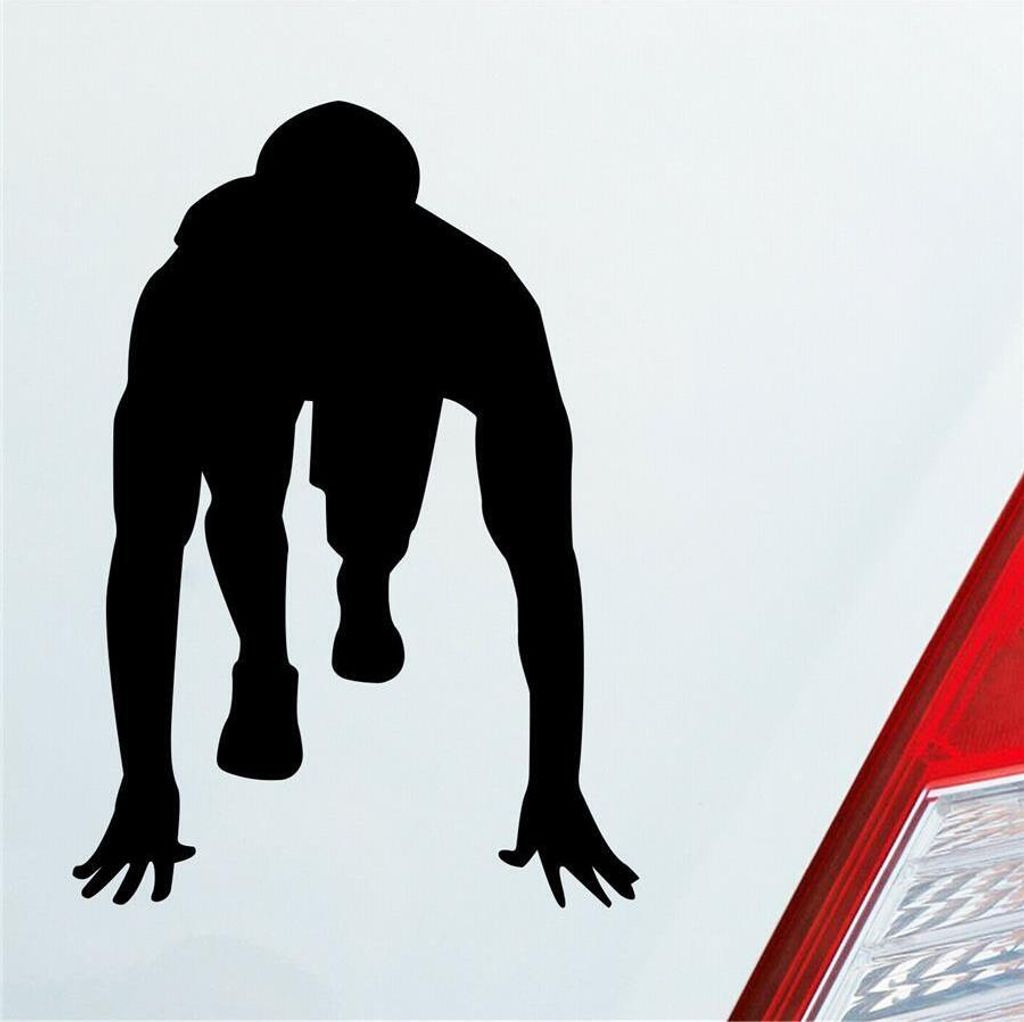 Auto Aufkleber Läufer Marathon 100m Sprinten Jogger Laufen 10x7 cm Schwarz Matt Sticker Heckscheibenaufkleber