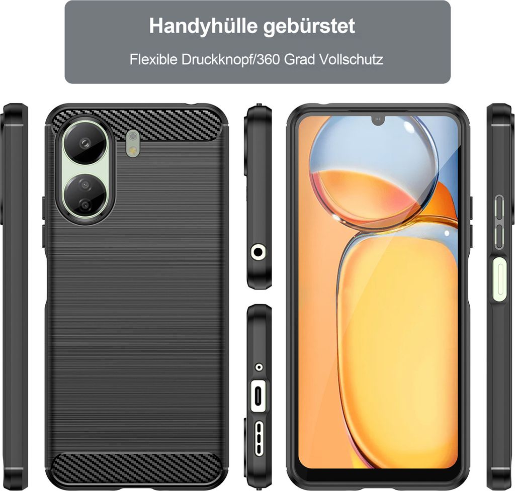Cover per Redmi Note 13 Pro 4G con Cordino,Custodia per Redmi Note 13 Pro con Tracolla,antivibrazione e antigoccia TPU Corda Silicone Cuore Carino Cover per Redmi Note 13 Pro 4G con Cordino -Nero