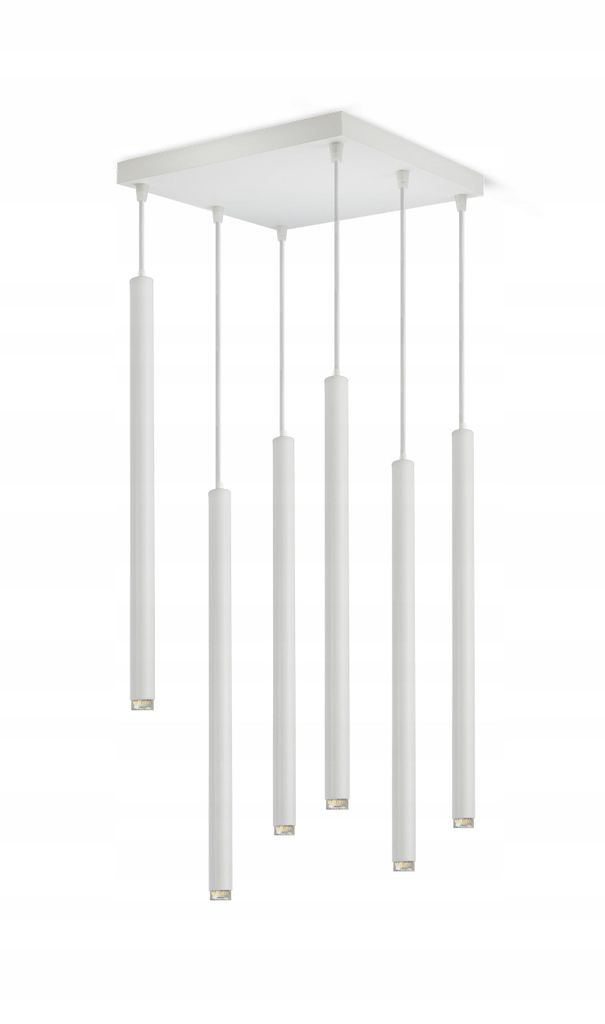 FKL DESIGN Home Deco Deckenlampe Deckenleuchte 6-flammig G9 Metall Lampenshirm Lampe aus Serie N853 (Weiß, AZ6)