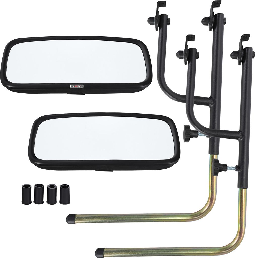 KOTARBAU 2 Stk. Traktor Spiegel Universal 36,5x19 cm PVC 2 Stk. Teleskop Spiegelhalter für Rückspiegel 48-71 x 33 cm Traktor LKW Spiegel Rückf...