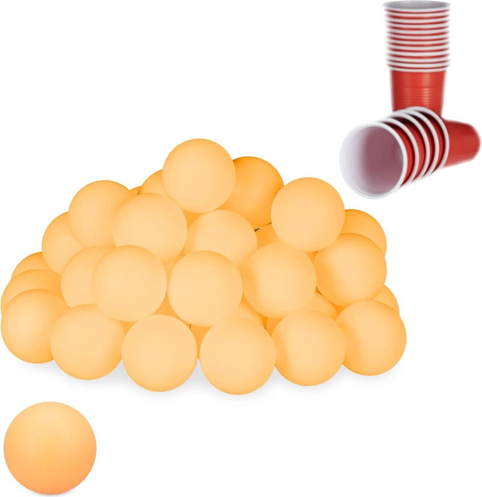 144 x Beer Pong Bälle, Tischtennisbälle aus Kunststoff, für Produktbild 
