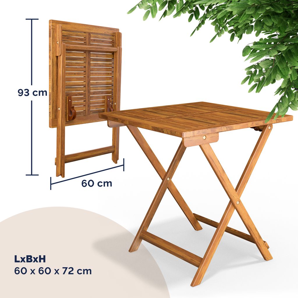 CASARIA® Balkonmöbel Set 2 Personen Wetterfest Holz Produktbild 6