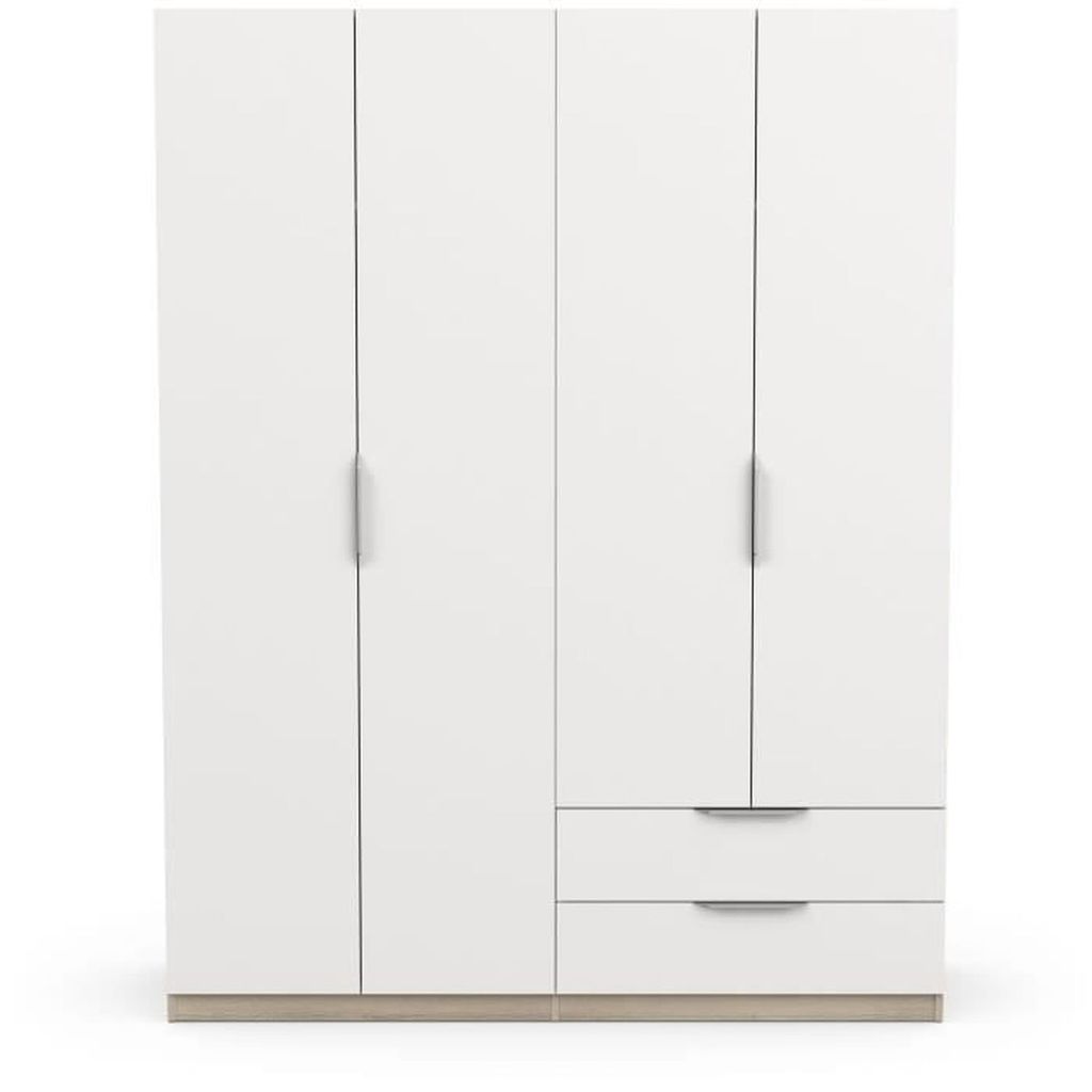 CALICOSY - Armoire 4 portes et 2 tiroirs Ghost - L157,3 cm Image du produit 