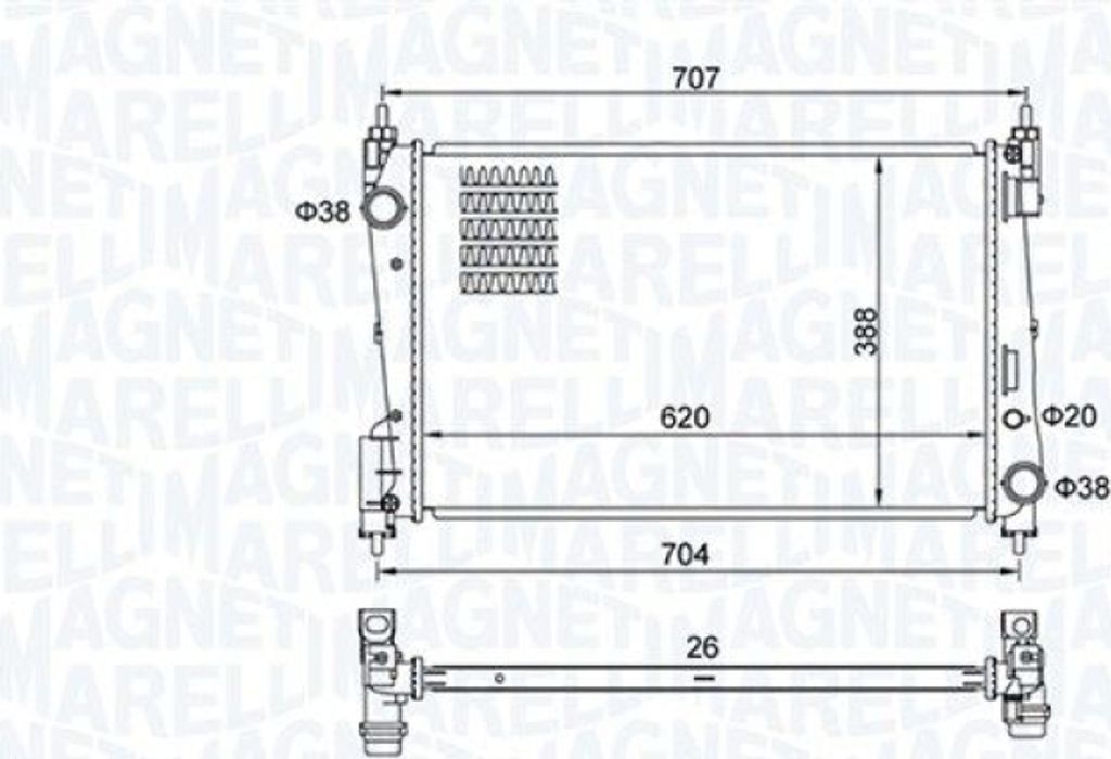 MAGNETI MARELLI Kühler, Motorkühlung 350213385000