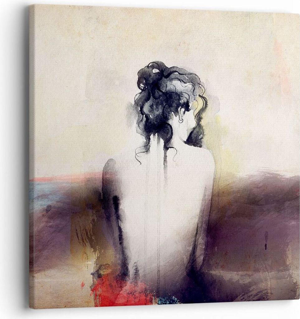 Bild auf Leinwand - Leinwandbild - Frau handeln nackt - 40x40cm - Wand Bild - Wanddeko - Wandbilder - Leinwanddruck - Bilder - Kunstdruck - Wanddek...