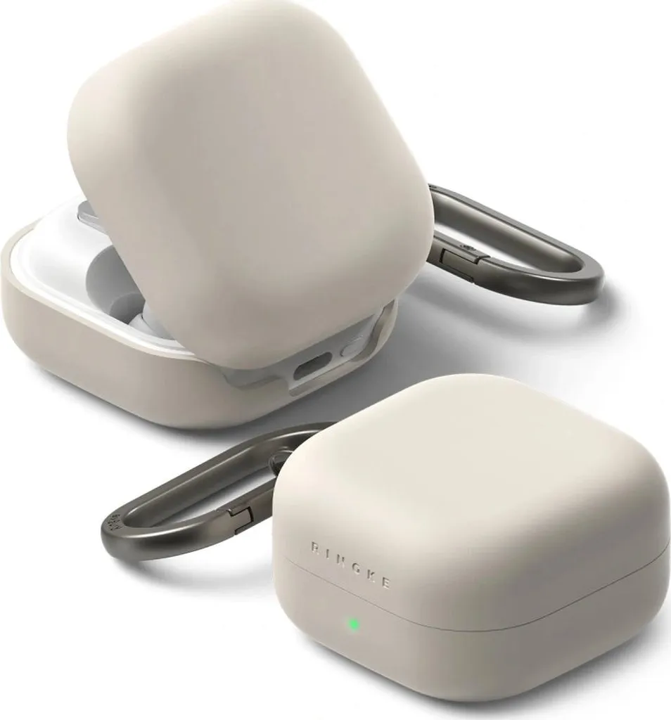 Custodia Ringke Silicone per Galaxy Buds 4 / 4 Pro Beige - Protezione Soft