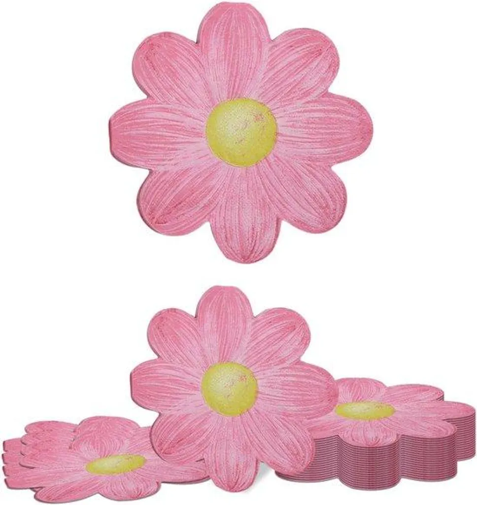 Décoration table été : lot de 20 serviettes fleurs roses pour garden party