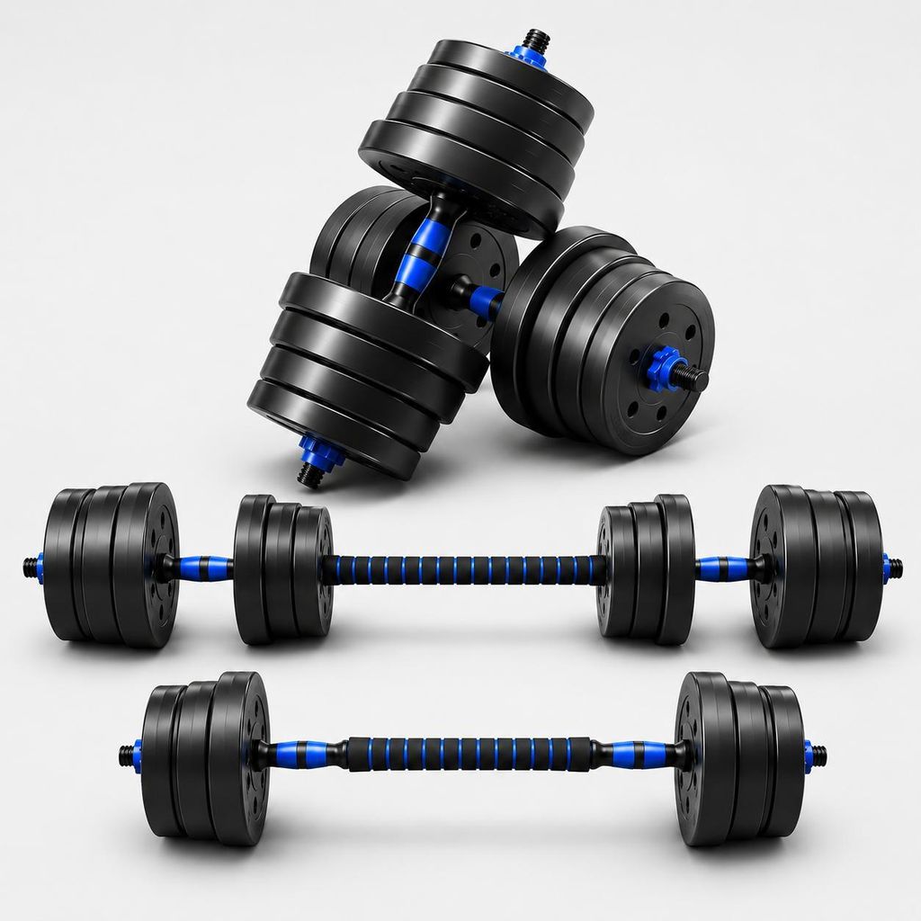 Lacestone 2in1 Hantelset 40 Kg Kurzhantel Langhantel Set Produktbild 