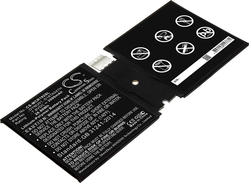 Batterie Surface Go 2 remplace DYNU01 pour Microsoft Surface 1927