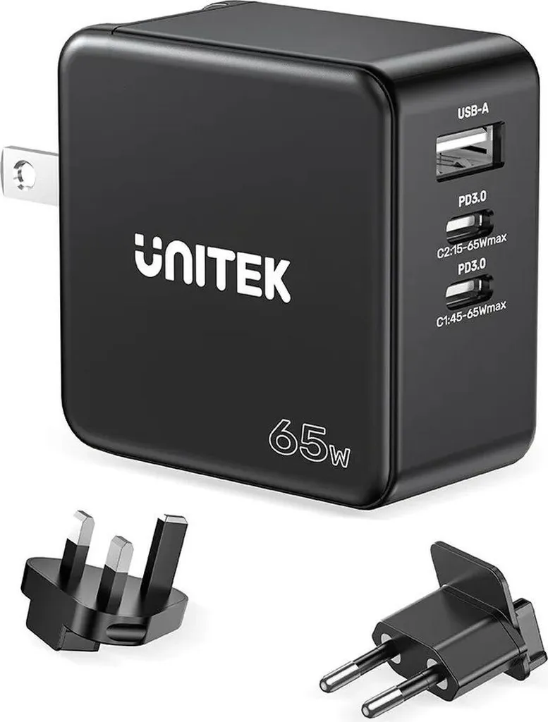 Chargeur de voyage 65W USB-C compact pour MacBook, iPhone et smartphones