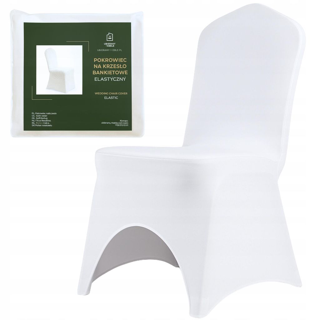 Stuhlhusse Weiß - Stretch Stuhlbezug - 250 g/m² - Produktbild 