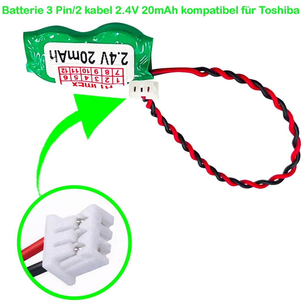 RTC BIOS CMOS Battery Batterie akku kompatibel für Toshiba Satellite Pro 4300