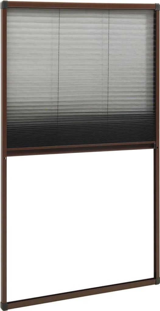Insektenschutz-Plissee für Fenster Aluminium Braun 80x160 cm