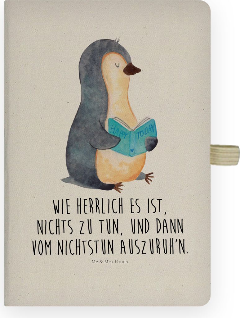 Mr. & Mrs. Panda Tagebuch Pinguin Buch - Transparent - Geschenk, Ferien, Journal, Lesen, Notizheft, Urlaub, notizbuch a4, skizzenbuch