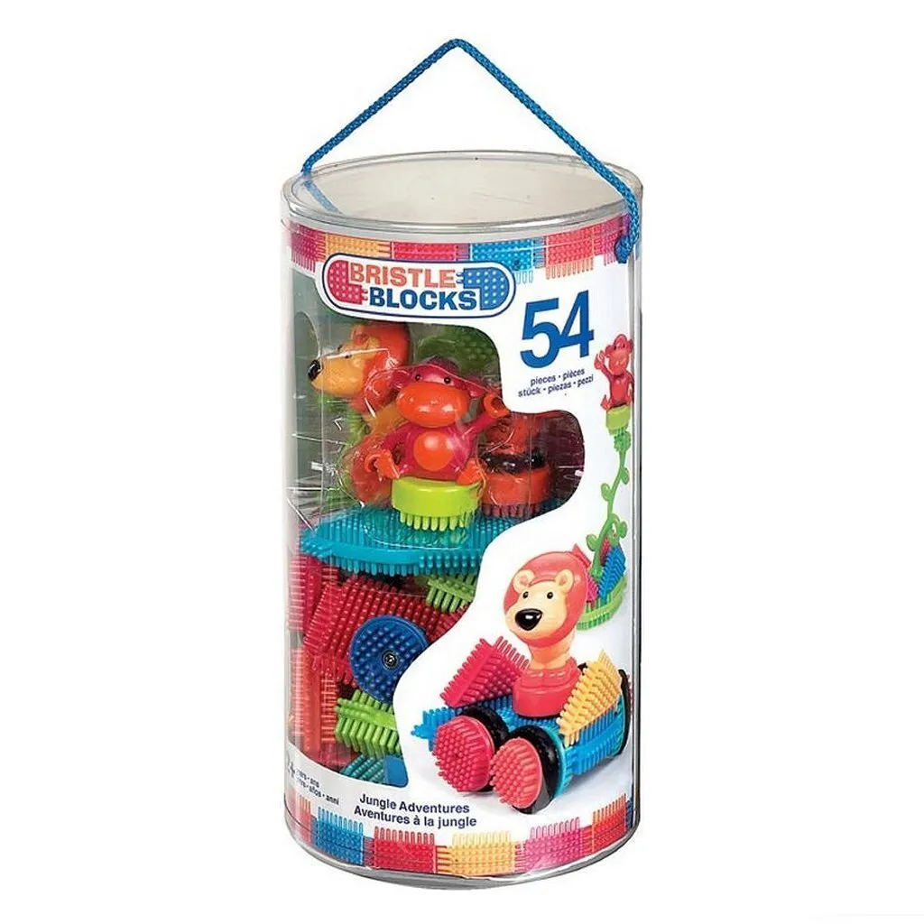 Jeu de blocs à picots Jungle Bristle Blocks - Baril de 54 briques souples