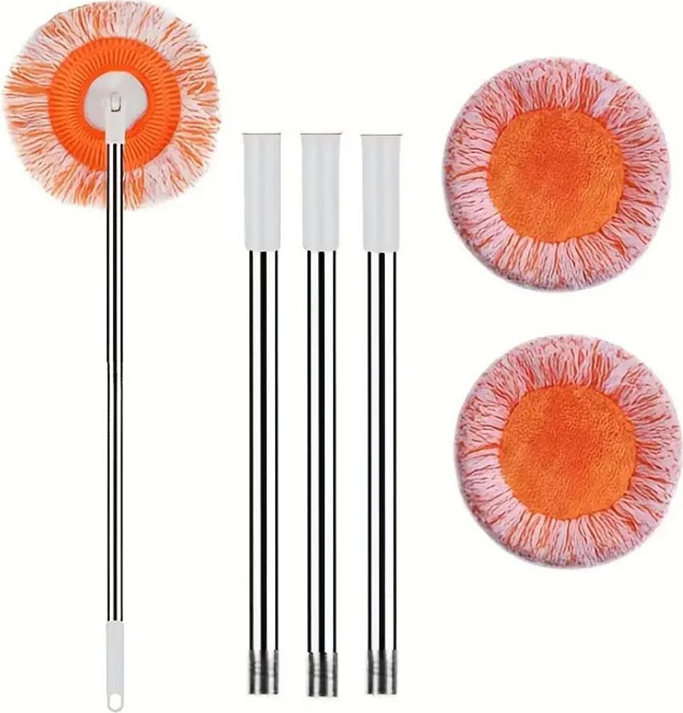 360 Grad drehbares Wischmopp Rund mit abnehmbarer Stange und austauschbare Mopp Pads - CORALMOP