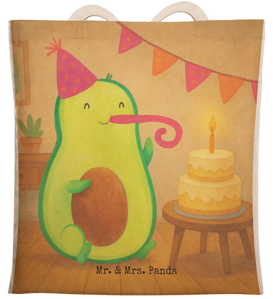 Mr. & Mrs. Panda Tote Bag Avocado Geburtstag Design - Weiß - Geschenk, Feier, Überraschung, Tasche, Stoffbeutel, Stofftragetasche, Gesund, citysh...