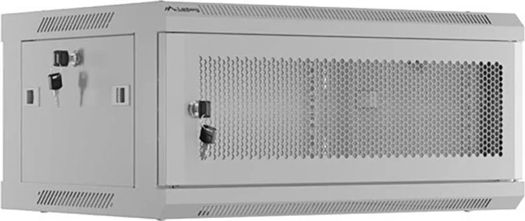 Lanberg Rack Mural 19 pouces 4U 600x450 Gris Perforé en Kit Flat Pack