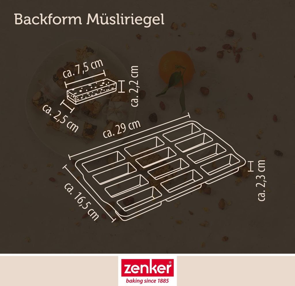 Zenker Müsliriegel-/ Minikuchenform Patisserie, perfekt für Produktbild 4