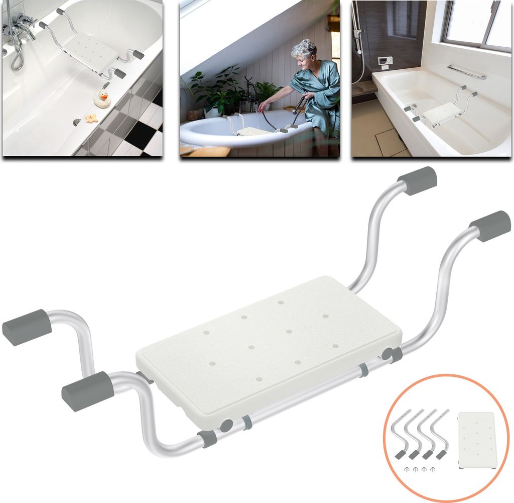 XMTECH Badewannensitz Senioren, Duschsitz Duschbank für Badewanne, Breite verstellbar Sitzbrett 71cm-82cm, Badewannenbrett für Die Wanne für das...
