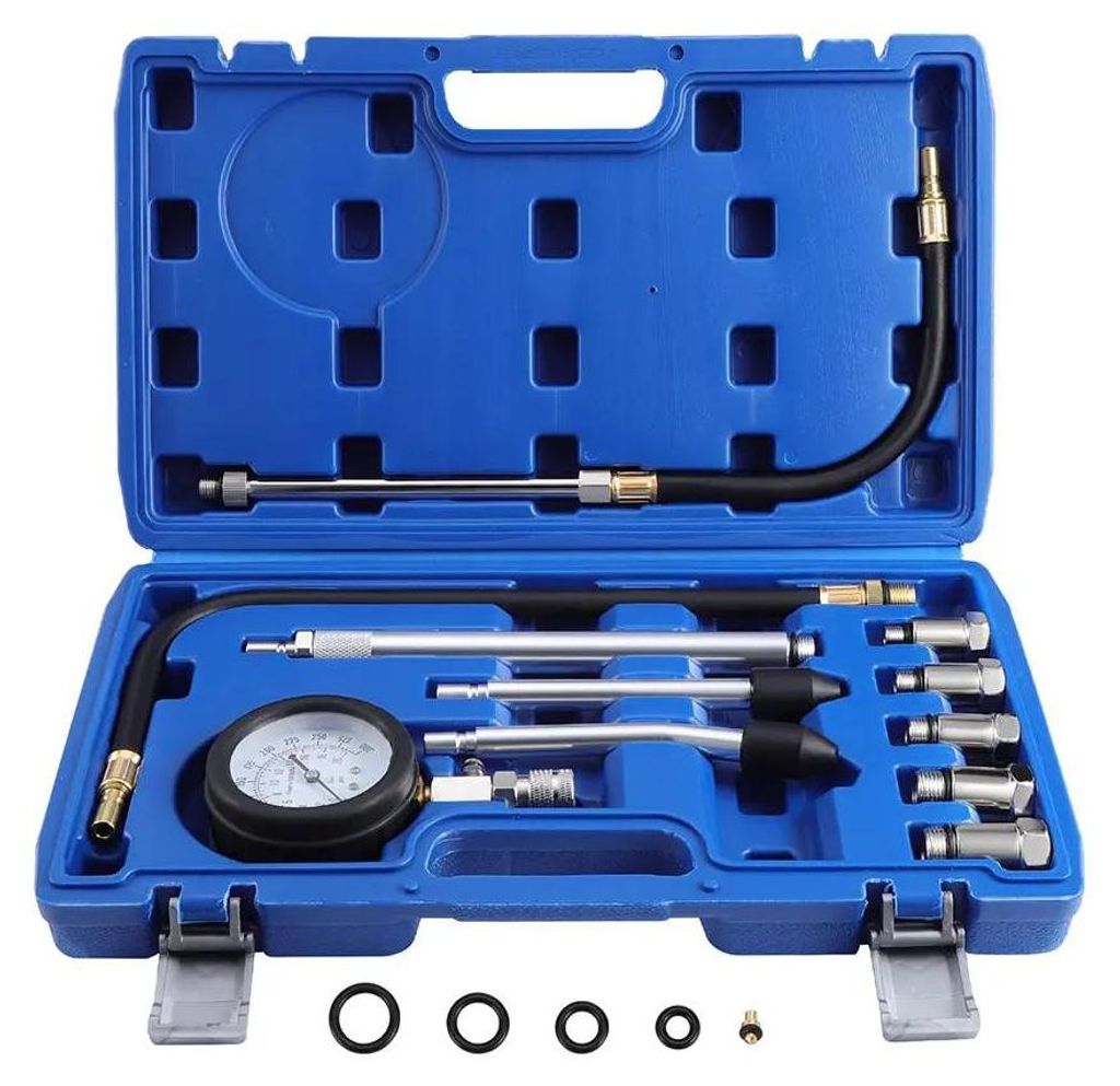 Kompressionsprüfer Auto - Motor Kompressionstester Set - 11-teilig - Für Benzinmotoren - Mechanisch -