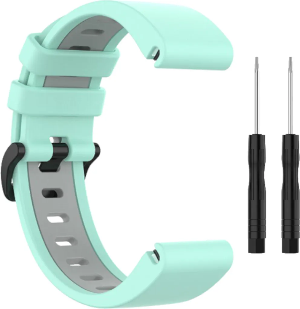 Nuovo Cinturino Garmin Fenix 6 / 6 Pro Silicone Verde Grigio Offerta