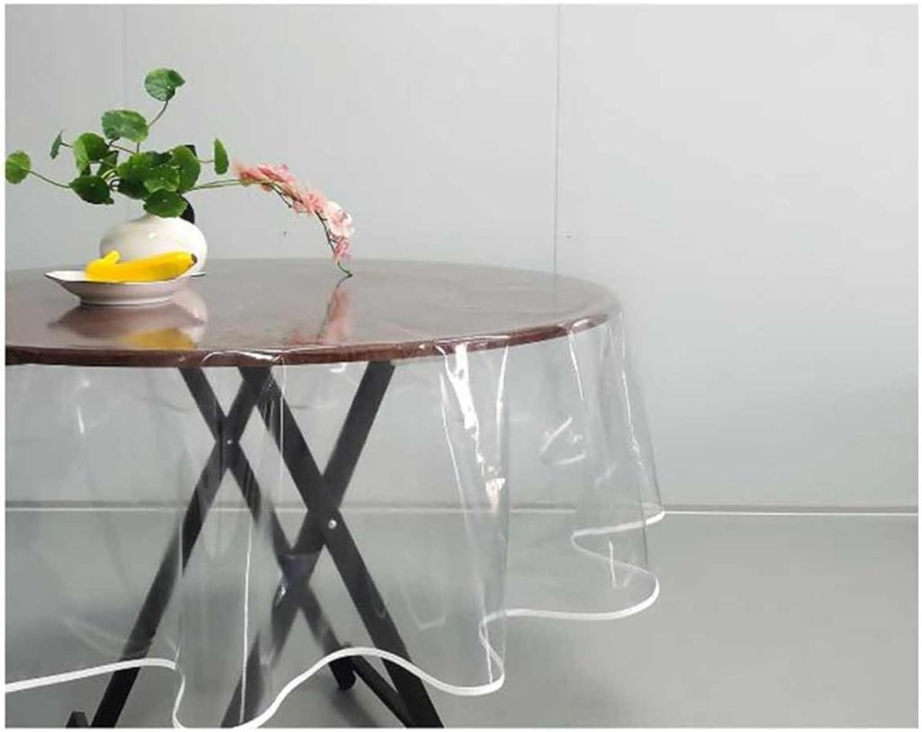 Transparente PVC-Tischdecke ? 152 cm, abwaschbare, wasserdichte Schutzfolie, leicht zu reinigen