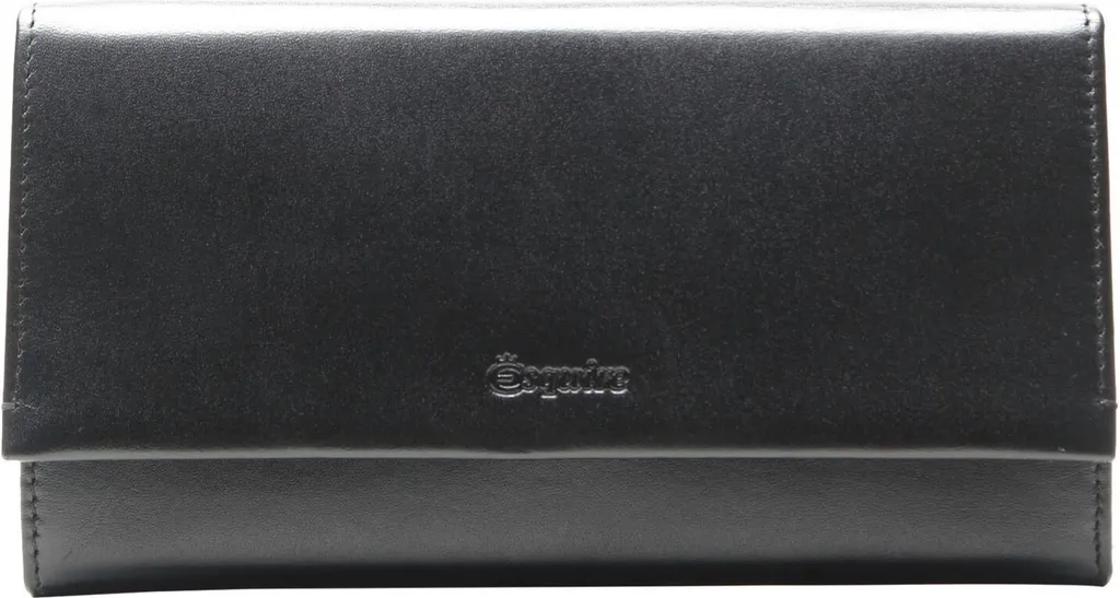 Esquire New Silk Wallet - Portafoglio Donna Pelle Nappa Nera RFID