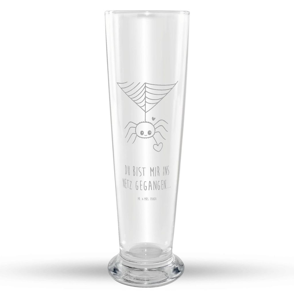 Mr. & Mrs. Panda Weizenglas Spinne Agathe Liebe - Transparent - Geschenk, Weißbierglas, Weizenbier Glas, Liebesbeweis, Bier, Verliebt, Liebesgesch...