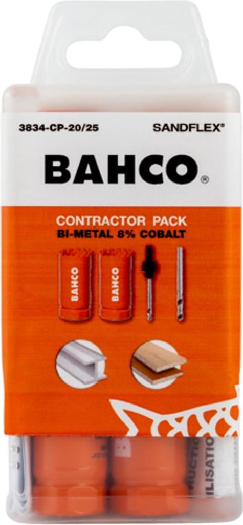 Bahco Sandflex Bimetall-Lochsägen-Satz 20x4 mm + 25x4 mm - 11-tlg. Auftrags-Pack