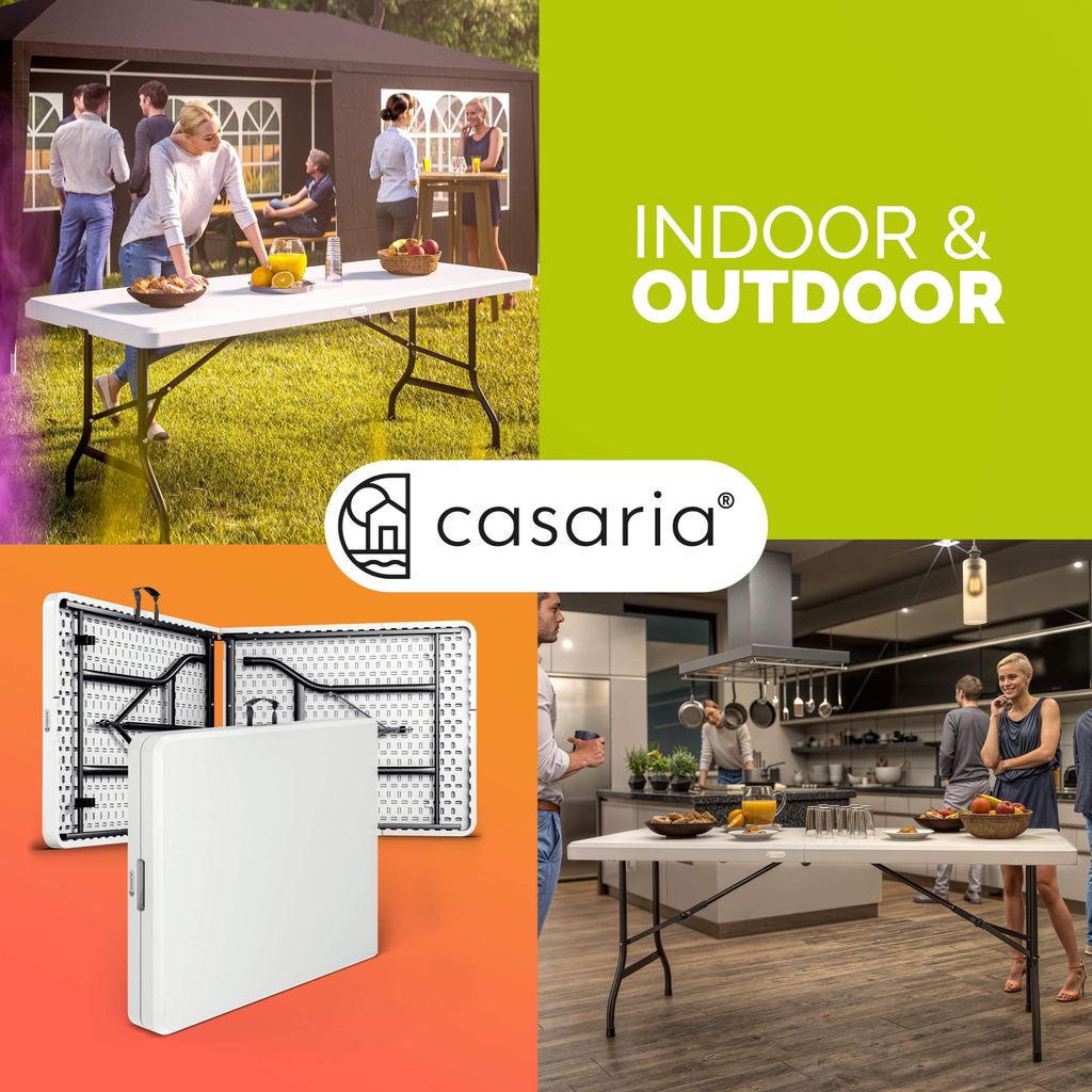 CASARIA® Stół ogrodowy 183x76cm Składany, odporny na Zdjęcie produktu 2