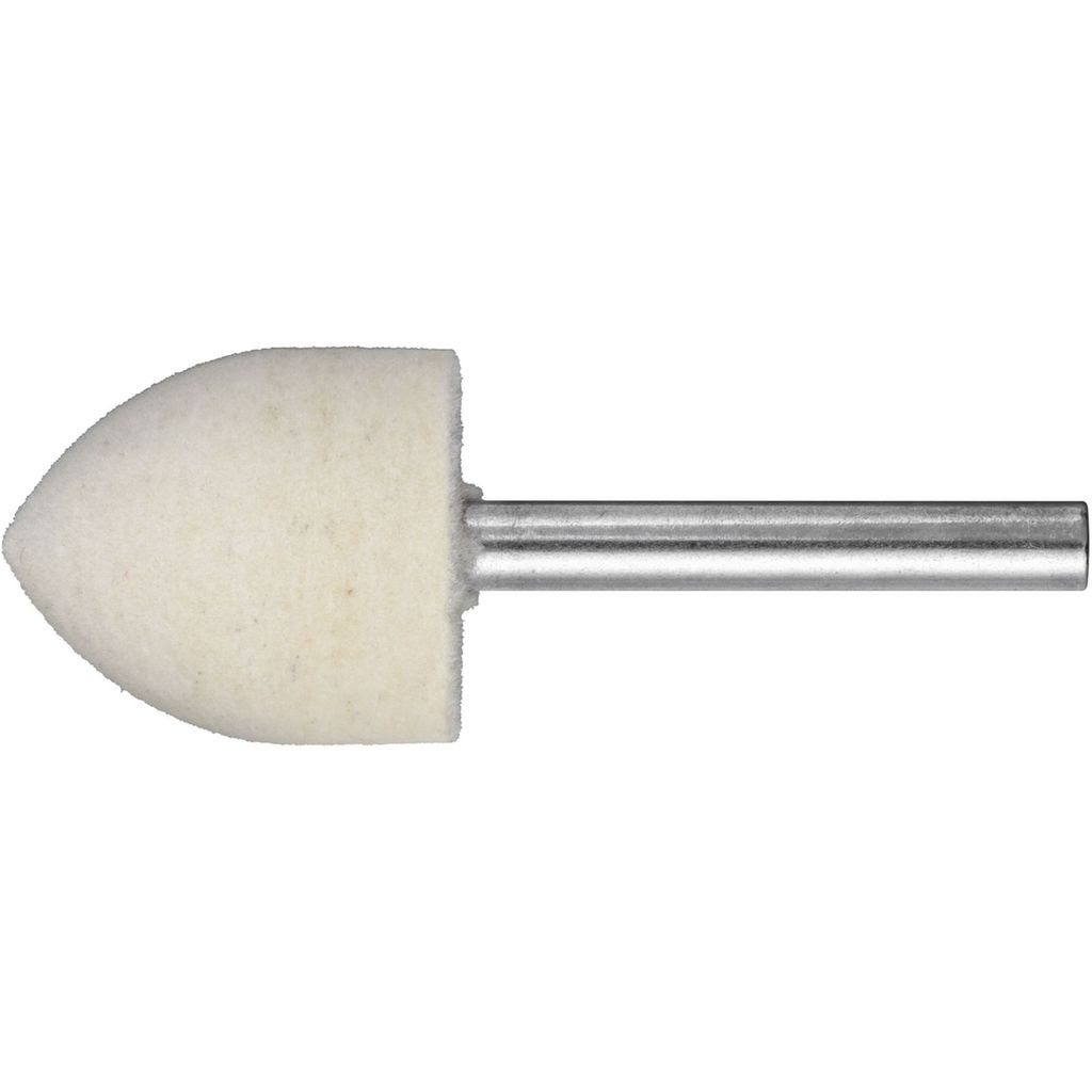 Lukas Filz-Polierstift Spitzbogen, Polierwerkzeug Schleifstift Hochglanzpolitur, langlebig, Filz, Kopf 12 mm, Länge 20 mm