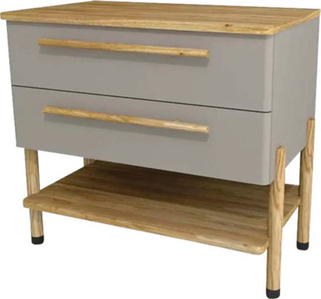 Waschtischunterschrank mit 2 Schubladen Devo Sonet BxHxT 84x75x49 cm kaschmir/Eiche/schwarz
