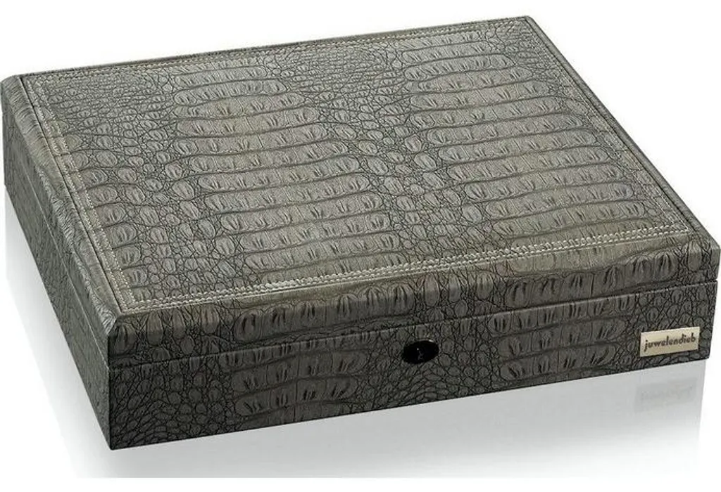 Coffret de Rangement Montres et Bijoux Louis - Organisateur Gris Design