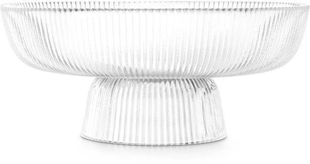 Coupe à fruits design en verre transparent 26 cm - Saladier décoratif chic