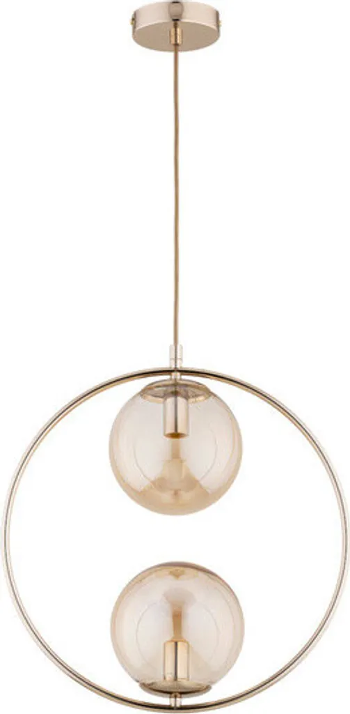 Suspension design or ADINO 2 boules, luminaire métal 2xE14 10W Alfa