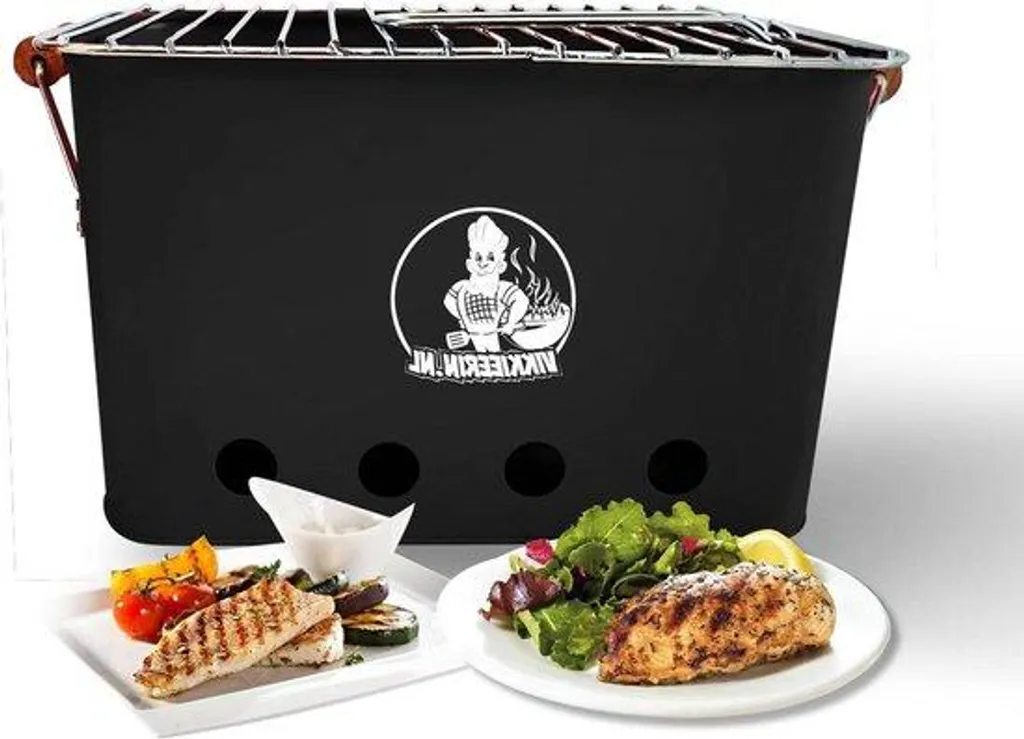 Petit barbecue portable charbon de bois 25 cm noir spécial balcon city