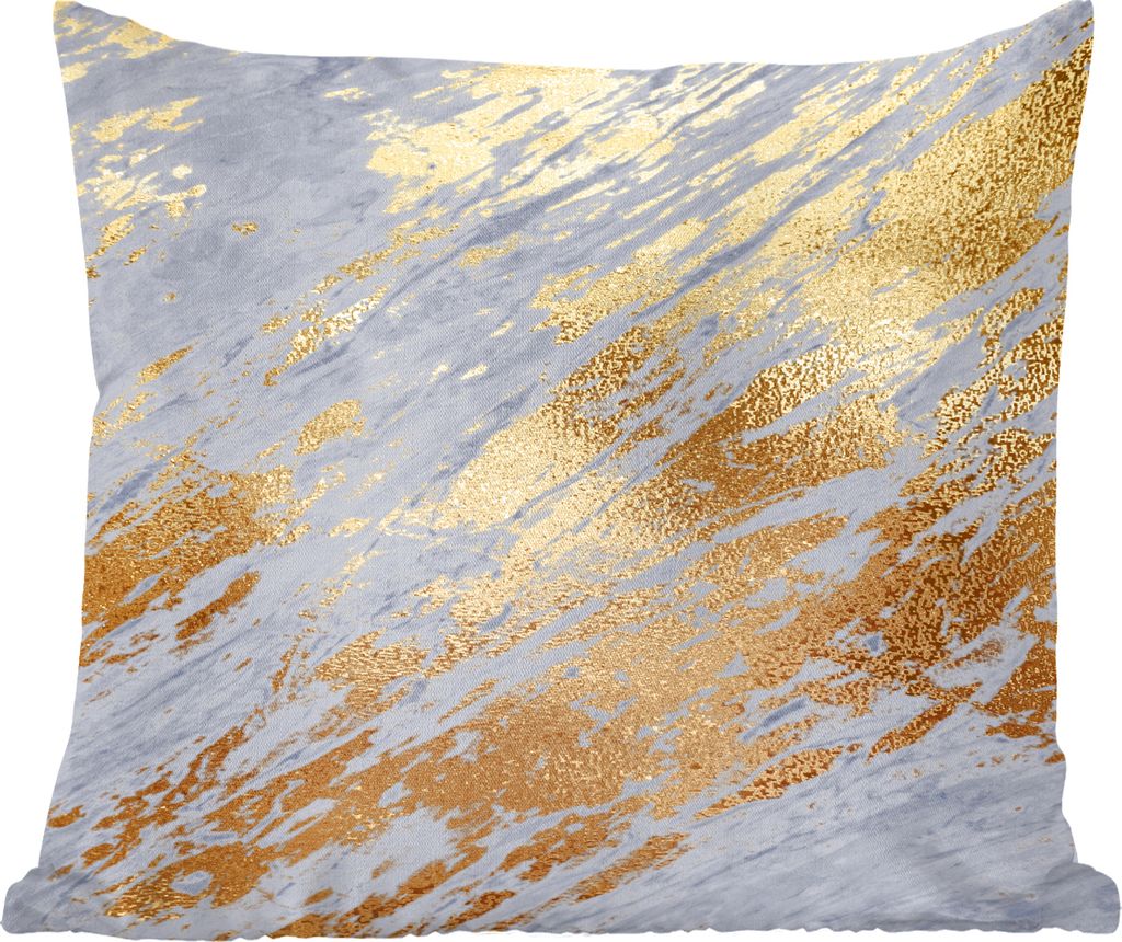 MuchoWow Zierkissen Sofakissen Wohnzimmer Dekokissen 40x40 cm Marmor - Gold - Muster - Foto Kissen - Schlafzimmer Dekoration