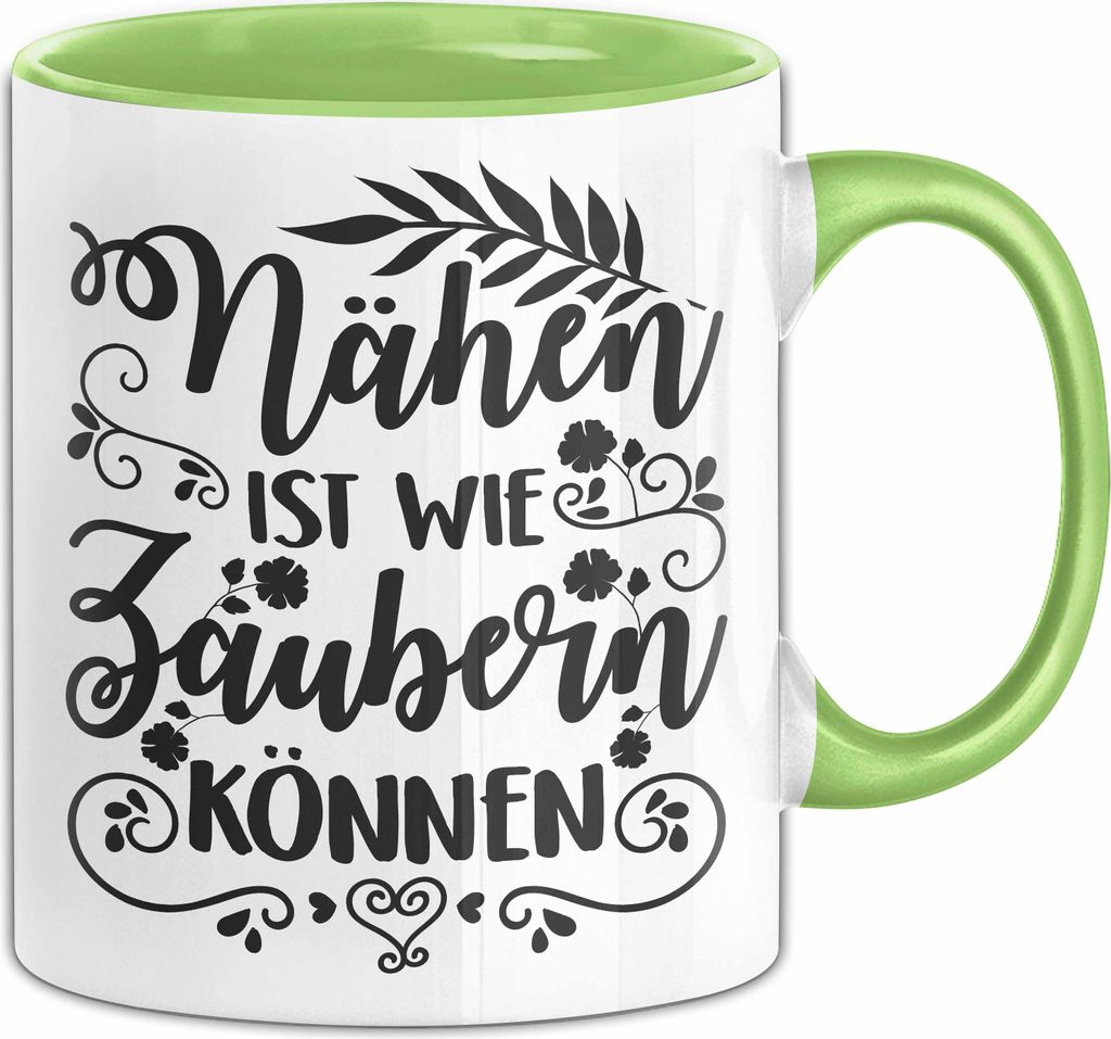 Nähen Geschenk Stricken Nähen Ist Wie Zaubern Können Tasse Geschenk Kaffee-Becher (Grün)