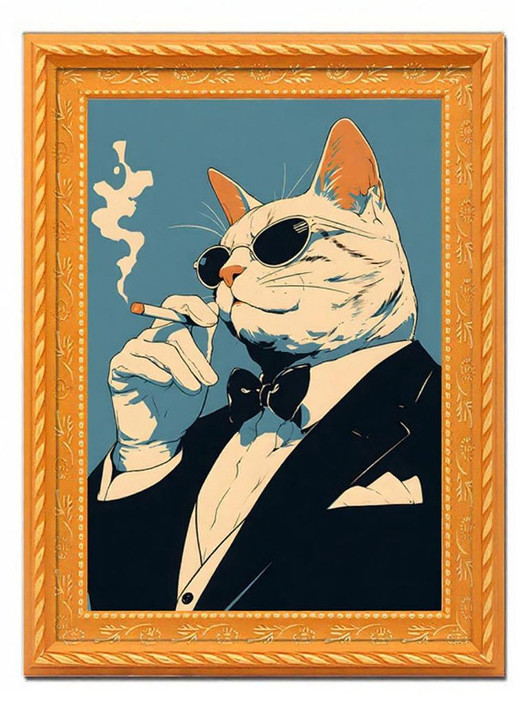 Vintage Katzen-Kühlschrankmagnet, 3D-Holzrahmen, Katzen-Kühlschrankmagnet, Dekoration für Zuhause, Küche, Büro, Spind, Geschenk für Katzenlie...