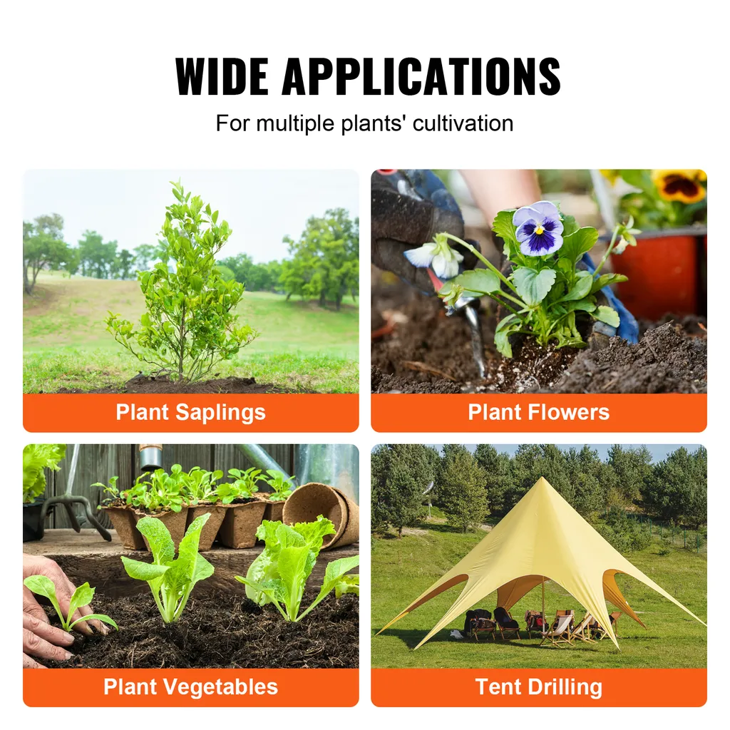 Tarière de Jardin pour Bulbes et Semis, Kit de Forage pour Perceuse 3/8" - 6