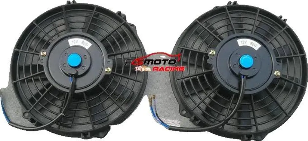 Kit de 2 ventilateurs de radiateur universels 14 pouces en plastique noir