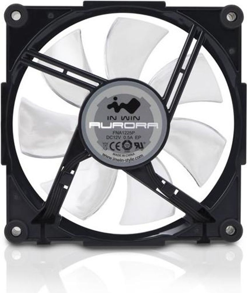 In Win AURORA, Ventilator, 12 cm, 800 RPM, 2000 RPM, Schwarz, Weiß
