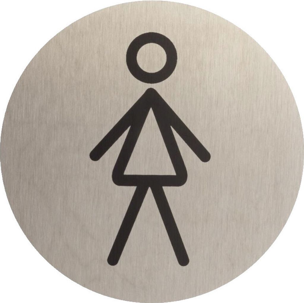 DOMINO WC Schild Selbstklebend 6,5 cm | Toilettenschilder Damen WC | Türschild Gäste | Idealer WC Aufkleber | Toiletten Schild | WC-Schilder für...