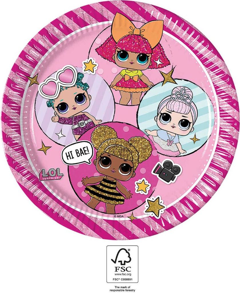 LOL-Überraschung! Glitterati Pappteller 8 Stück 23 cm Produktbild 