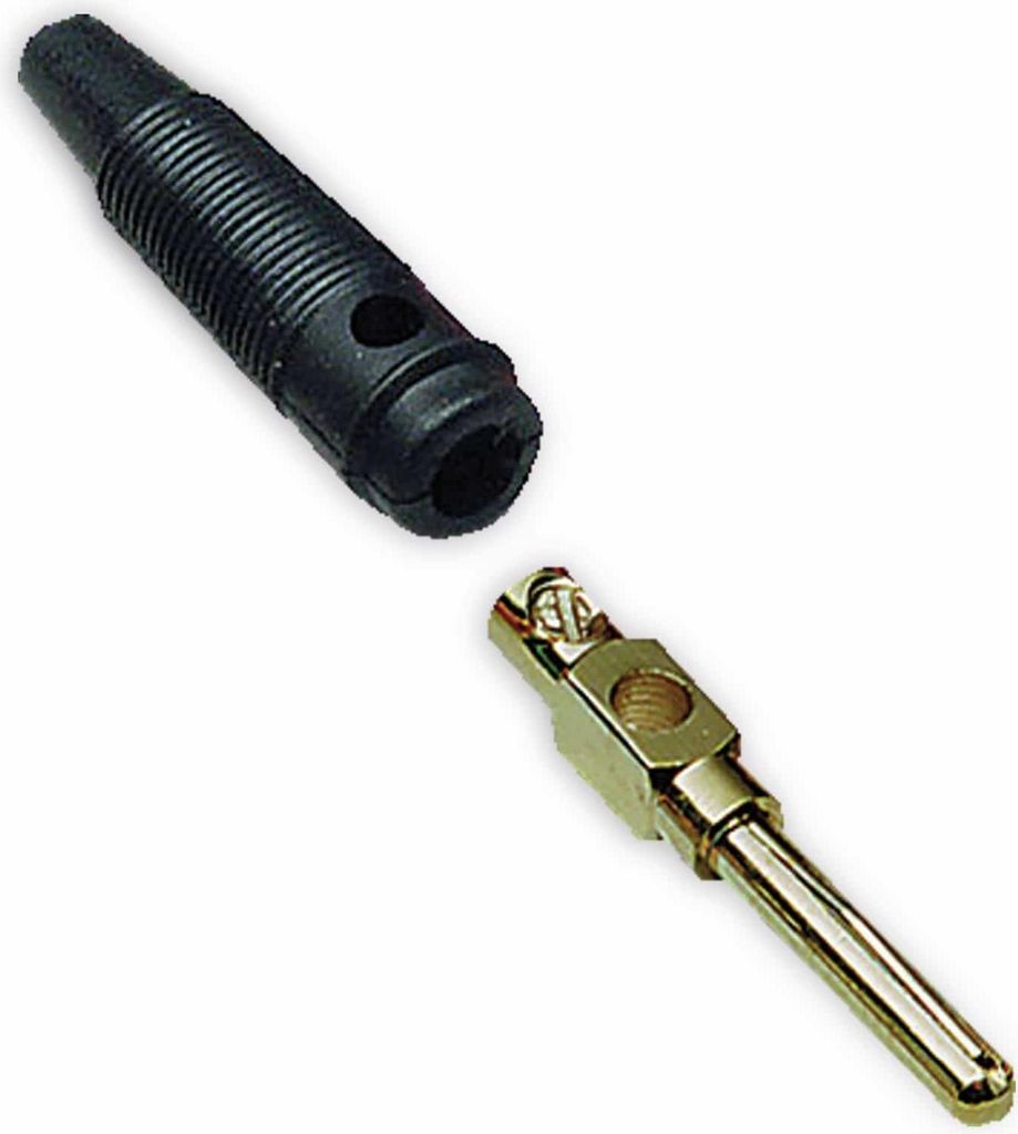 BKL Bananenstecker, vergoldet, schwarz