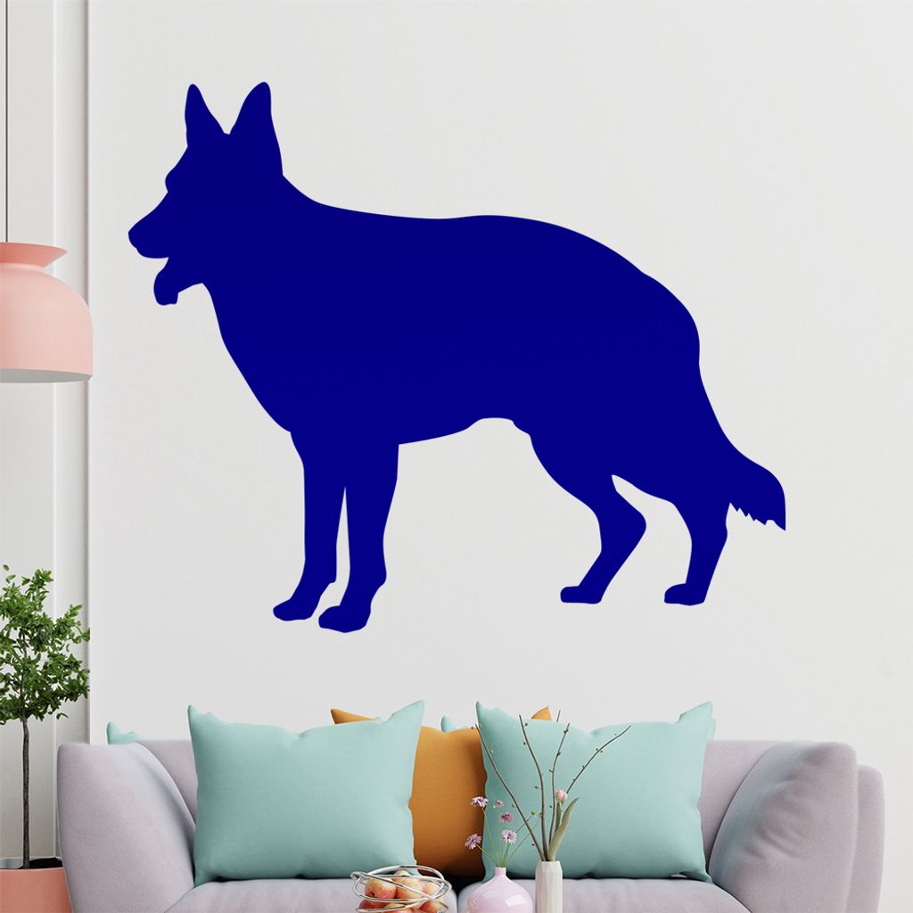 KIWISTAR Schäferhund Silhouette Wandtattoo in 6 Größen - Wandaufkleber Wall Sticker - Dekoration, Küche, Wohnzimmer, Schlafzimmer, Badezimmer