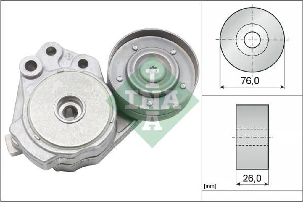 Tendeur de courroie INA 534037410 pour Golf VI et Tiguan OE 03C145299J