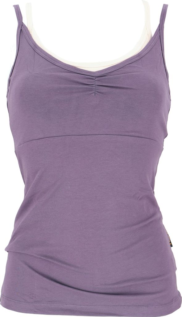 Yoga-Top mit Bra aus Baumwolle OM - Mauve, Damen, Violett, Baumwolle(Bio),Elasthan, Größe: M