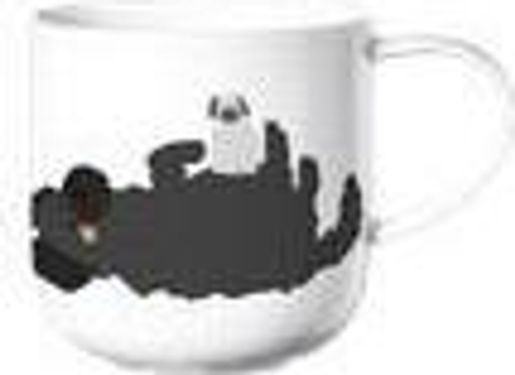 ASA Selection coppa cats & dogs Henkelbecher Fluffy Dogs, Kaffeetasse, Becher, Kaffee Tasse, Tee, Fine Bone China, Weiß, 400 ml, 19447014